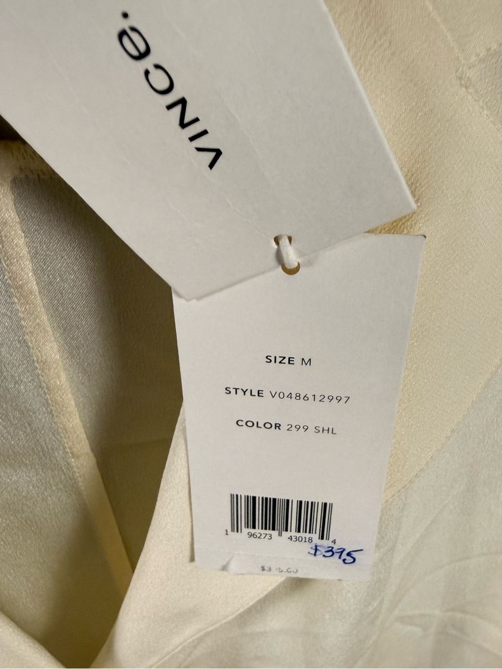 Vince 100% Silk Crepe de Chine Shirt Off white in Medium - Picture 8 of 12